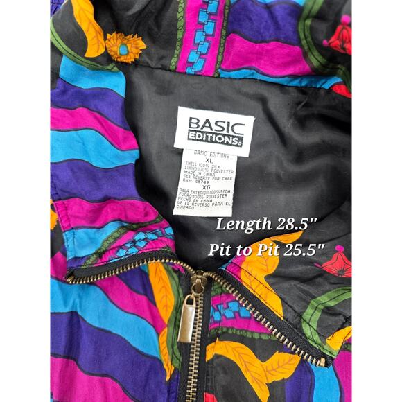 Vintage 80s Basic Editions Silk Bomber Jacket - Picture 4 of 4